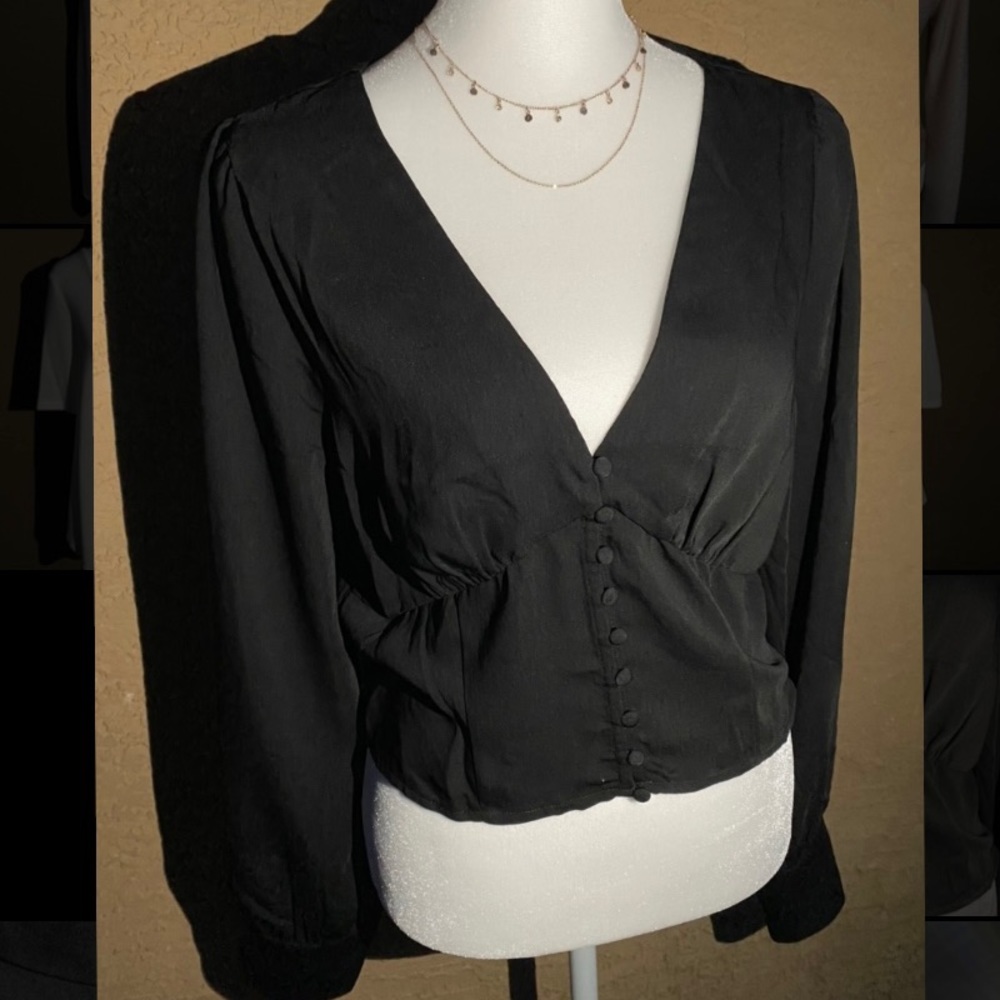 Forever 21 Black deep V top